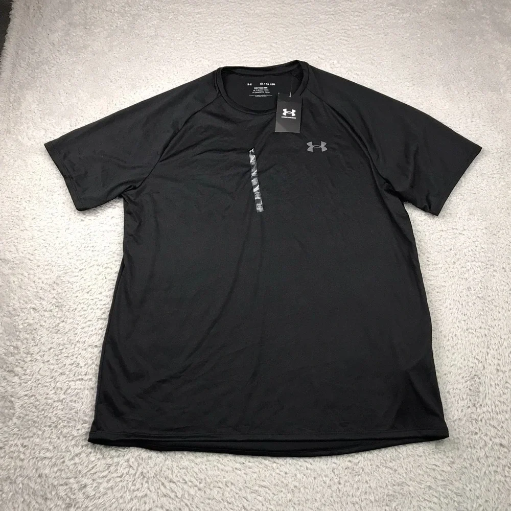 Under Armour The Tech Tee Shirt Mens XL Black Performance Crew Neck NEW NWT‎
